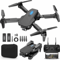 Drone with 1080P Camera for Kids, Foldable Mini Drone for Kids Boys Beginners, 2 Batteries, Toys Drone, Gestures Selfie, One Key Start, 360° Flips, Toy Gifts for Boys Black E88