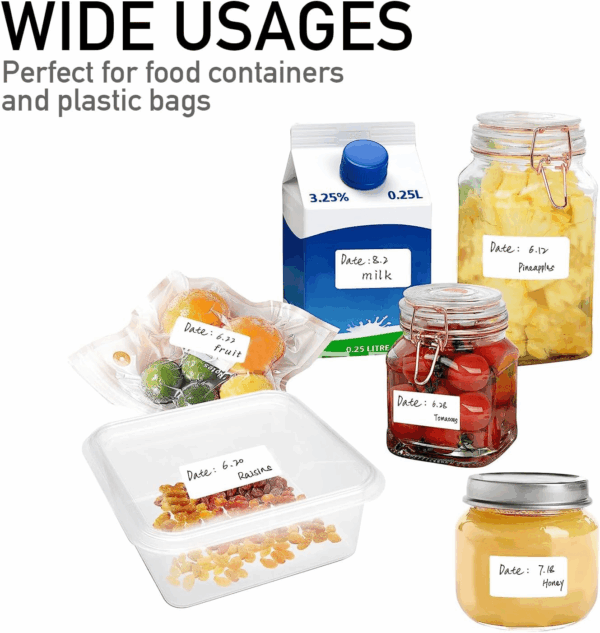 1000 Pcs Blank Removable Freezer Labels Water Oil Resistant for Food Containers Jars Pantry Organization (Each Measures 1” X 2”) - Image 6