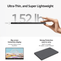 Portable Monitor 15.6Inch FHD 1080P USB C HDMI Gaming Ultra-Slim IPS Display W/Smart Cover & Speakers,Hdr Plug&Play, External Monitor for Laptop PC Phone Mac (15.6'' 1080P) - Image 5