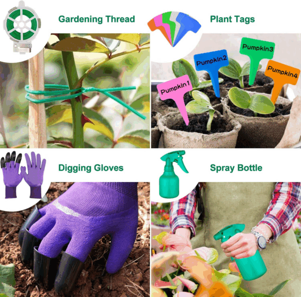 Garden Tools Set 83 Piece, Succulent Tools Set Included, Heavy Duty Aluminum Gardening Tools for Gardening, Non-Slip Ergonomic Handle, Durable Storage Tote Bag, Gifts for Men Women - Image 7