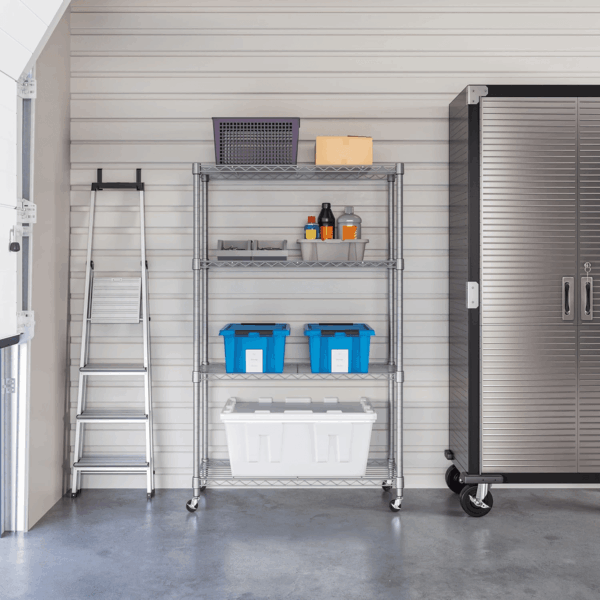 Solid Steel Wire Shelving Storage Unit Adjustable Shelves Organizer Rack, for Home, Kitchen, Office, Garage, Bedroom, Closet, Silver, 4-Tier, 36" W X 14" D - Image 4
