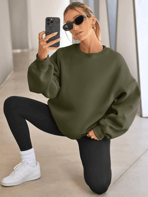 Womens Oversized Sweatshirts Hoodies Fleece Crewneck Sweaters Casual Tops Comfy Fall Fashion Outfits Winter Clothes 2025 - Image 4