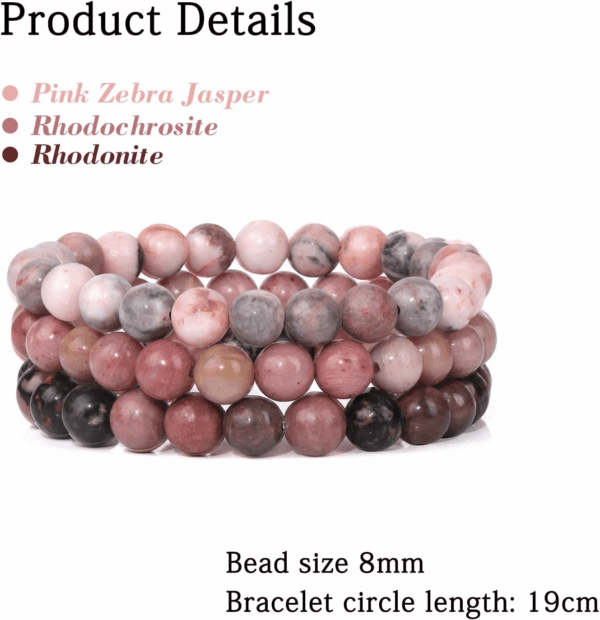 3 PCS Healing Crystal Bracelets for Women 8Mm Natural Stone Beaded Stretch Bracelet Amethyst Jewelry Gifts - Image 5