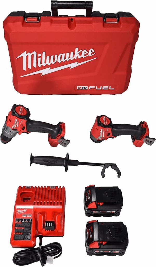 3697-22 18V Lithium-Ion Brushless Cordless Hammer Drill and Impact Driver Combo Kit (2-Tool) with (2) 5.0Ah Batteries, Charger & Tool Case