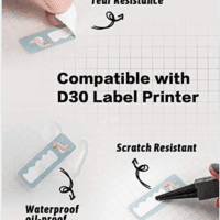 D30 Thermal Self-Adhesive Label, 3/8" X 1 1/2" (12Mm X 40Mm) 160 Labels/Roll,  D30 Label Tape Compatible with D30 Label Printer, Suitable for Home, School, Black on White, 3 Roll - Image 4