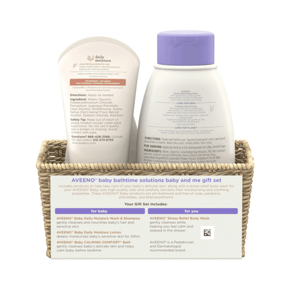 Bathtime Solutions Baby & Me Gift Set with Baby Wash & Shampoo, Calming Baby Bath, Baby Daily Moisturizing Lotion & Stress Relief Body Wash for Mom, Oatmeal, 4 Items - Image 7