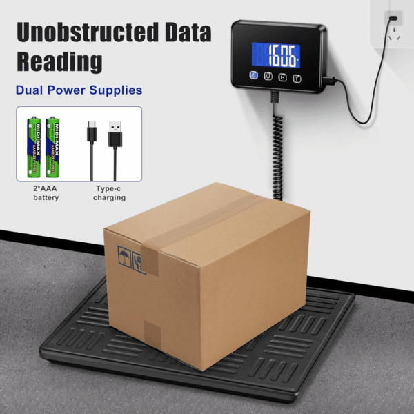 Shipping Scale, 660Lbs Heavy Duty Digital Luggage Scale for Packages, 0.35Oz High Accurate Postage Scale for Small Business, Warehouse, Home Use, Battery & Charging Cable Include - Image 4