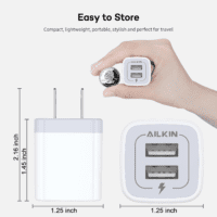 USB Wall Charger, Charger Adapter,  2-Pack 2.1A Dual Port Quick Charger Plug Cube for Iphone 15 14 13 12 11 Pro Max 10 SE X 8 7 plus Samsung Galaxy S23 S22 Power Block Fast Charging Box Brick - Image 5
