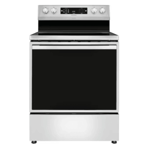 30-In Glass Top 5 Burners 5.8-Cu Ft Air Fry Convection Oven Freestanding Electric Range ( Stainless Steel )