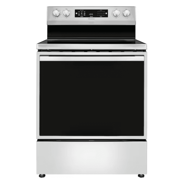 30-In Glass Top 5 Burners 5.8-Cu Ft Air Fry Convection Oven Freestanding Electric Range ( Stainless Steel )