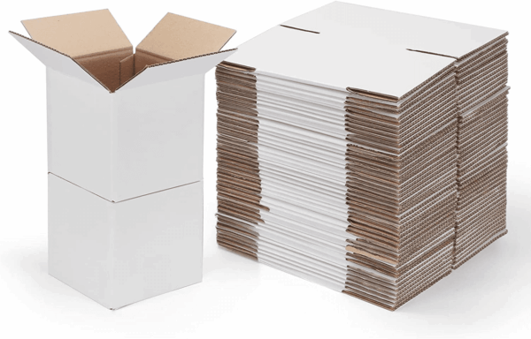 6X6X6 Shipping Boxes for Small Business,40 Pack White Corrugated Cardboard Box for Packaging, Mailing, Storage