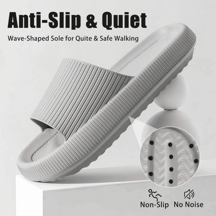 Cloud Slippers for Women and Men, Pillow House Slippers Shower Shoes Indoor Slides Bathroom Sandals, Ultimate Comfort, Lightweight, Thick Sole, Non-Slip, Easy to Clean - Image 3