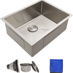 23 Inch Undermount Kitchen Sink -  18 Gauge Stainless Steel Kitchen Sink, 23"X18" Single Bowl Kitchen Sinks with Brushed Finish, Ideal for Bar Sinks, and RV Sink