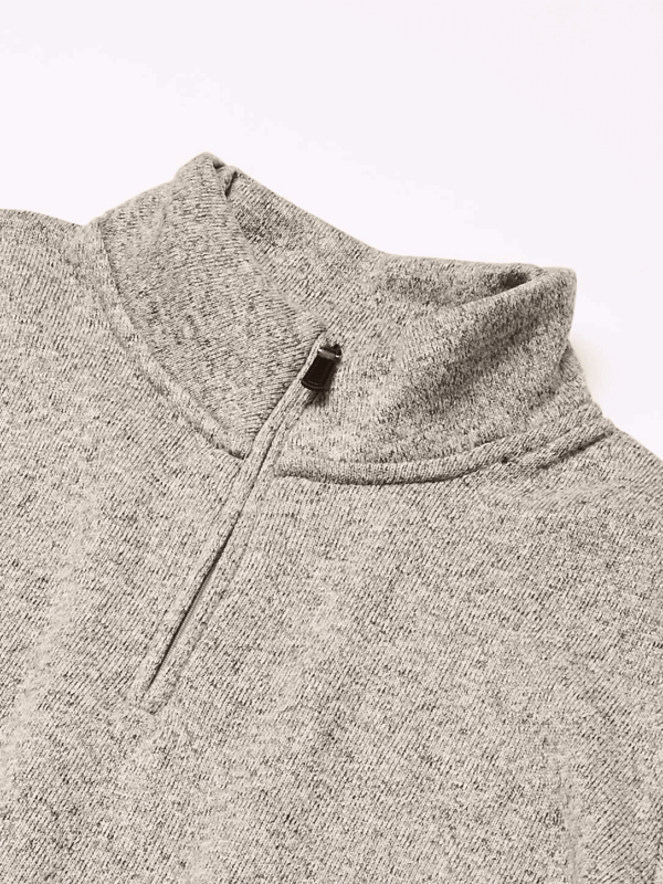 Men'S Long Sleeve Fleece Quarter-Zip Sweater - Image 5