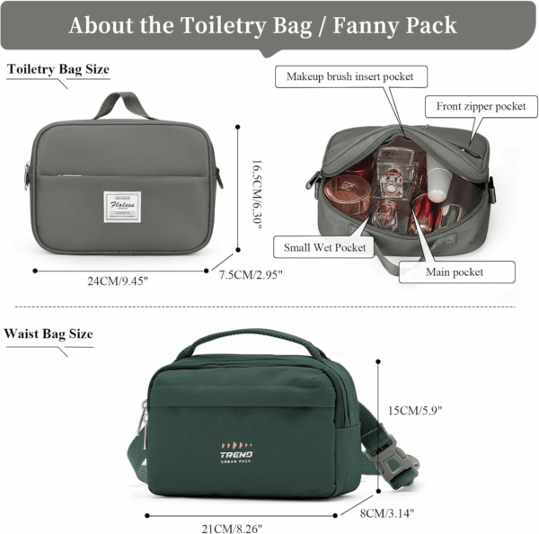 Weekender Bags for Women,Personal Item Travel Bag with Shoes Compartment,Overnight Travel Duffel Bag,Gym Bag,3 Pcs Set - Image 4