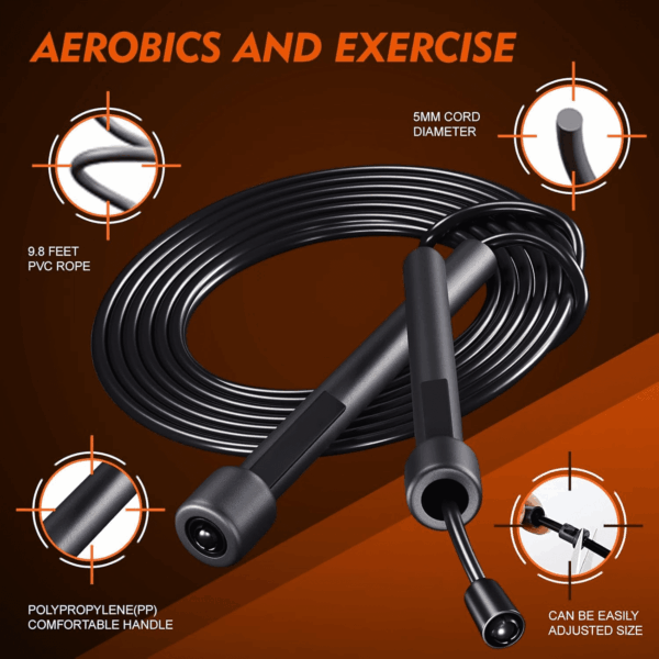 14 Pack Adjustable PVC Jump Rope for Cardio Fitness - Versatile Jump Rope for Women Men Kids Christmas Gift -Tangle-Free for Keeping Fit, Training, Workout - Image 4