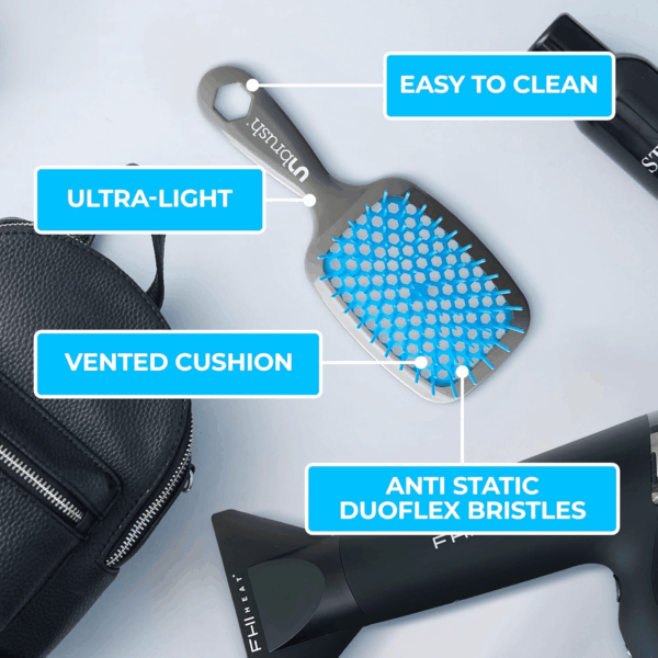 Unbrush Detangling Brush for Pain-Free Brushing on All Wet or Dry Hair Types — Durable Duoflex Anti-Static Bristles, Lightweight Handle, Vented Hair Brush - Image 6