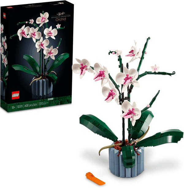 Botanicals Orchid - Artificial, Fake Indoor Flowers Building Set for Home, Kitchen, Desk Decoration, Adults Ages 18+ - Gift for Mother'S Day - 10311
