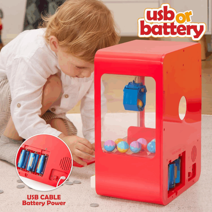 Claw Machine Arcade Toy with LED Light & Adjustable Sound, Rechargable Dispenser Toys Mini Vending Machine for Kids - Perfect Christmas & Birthday Big Gifts for Kids, Ages 3+ - Image 8