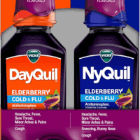 Dayquil & Nyquil Elderberry Flavor Cold & Flu Liquid Medicine Co-Pack, Multi-Symptom Relief of Headache, Fever, Sore Throat, Minor Aches & Pains, Sneezing, Runny Nose, and Cough, 2X12Oz - Image 9