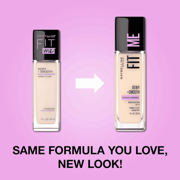 Fit Me Dewy + Smooth Liquid Foundation Makeup, Ivory, 1 Count (Packaging May Vary) - Image 2