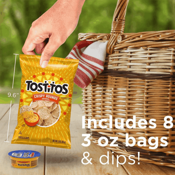 Tortilla Chips Chip & Salsa Pack, 3Oz  Crispy Rounds & 3.8Oz Medium Salsa (16 Count) - Image 6
