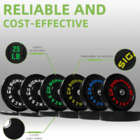 Olympic Bumper Plates, 2" Weight Plates for Strength Training & Weightlifting, Pairs, Sets or Sets with 7FT Barbell, Multiple Options - Image 3