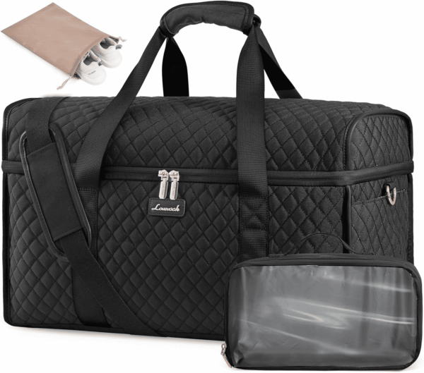 Travel Duffle Bag, Weekender Bags for Women, Carry on Duffel Bags for Airplanes, Overnight Bag with Toiletry Bag, Hospital Bag for Labor and Delivery, Yoga Gym Bag with Wet Pocket, 3Pcs Set