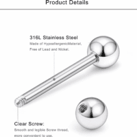 12-16Pcs 16G 14G Surgical Steel Tongue Ring Nipple Shield Barbell Ring Bar Nipplerings Body Piercing Jewelry for Women Men - Image 2