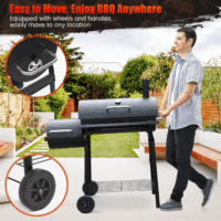 Charcoal Grills with Offest Smokers: Spacious Barrel Charcoal BBQ Grill | Barbecue Smoker Grill Combo for Outdoor Backyard Patio Camping Picnic and Party - Image 7