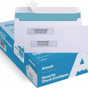 500#8 Double Window Self Seal Security Envelopes - for Business Checks, Quickbooks & Quicken Checks, Size 3 5/8 X 8 11/16 Inches - Checks Fit Perfectly - Not for Invoices, 500 Count (30180)