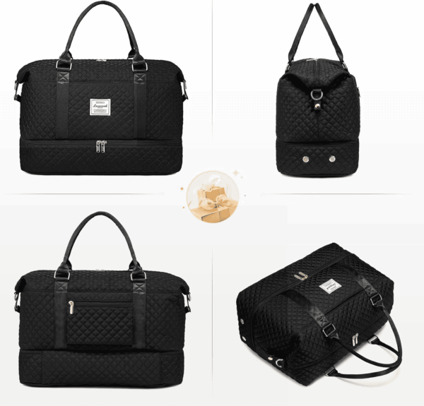 Travel Duffle Bag,Weekender Bags for Women with Shoe Compartment，Carry on Overnight Bag with Toiletry Bag,Gym Duffel Bag with Wet Pocket, Hospital Bags for Labor and Delivery - Image 8