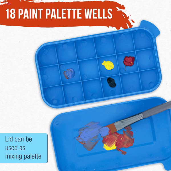 Paint Brush Cleaner Washer, 16 Hole Paintbrush Holder, 18 Palette Wells Paint Tray, 3 Cleaning Basins, Acrylic, Watercolor, Oil, Painting Accessories - Image 5