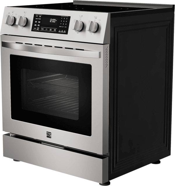 Front Control Electric Range Oven with 5 Cooktop Elements with 7 Cooking Power Options, True Convection, Steam and Self Clean, Freestanding Oven, 4.8 Cu. Ft. Capacity Stainless Steel - Image 13