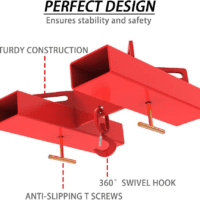 Forklift Lifting Hook with Red Powder Coating, Forklift Lifting Hoist Forklift Mobile Crane with Swivel Hook Fit for Dual Pallet Forks Fork Lifting Attachment - 6600Lbs Capacity - Image 3