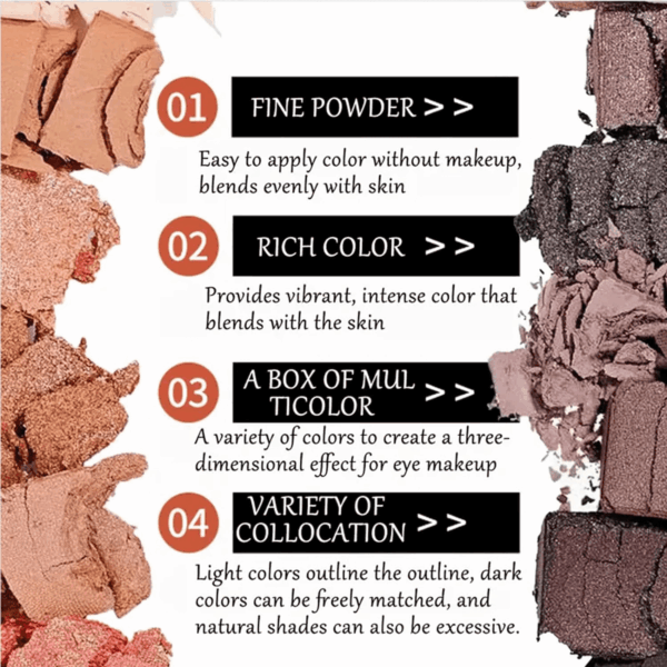 12 Colors Makeup Smoky Eyeshadow Palette Natural Nude Matte Shimmer Glitter Pigment Eye Shadow Pallete Set Black Eye Shadow Halloween Make up for Women (Color E Smokey) - Image 2