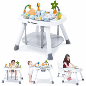 ® Baby Activity Center | 3-Stage 4Modes Activity Center & Play Table | Montessori-Inspired Design | Exersaucer, Jumper & Bouncer for Baby Ages 6M+ (White)