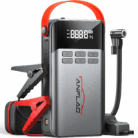 8-In-1 Car Battery Jump Starter with Air Compressor,5500A Portable Jump Starter Pack with 150PSI Tire Inflator, 12V Safe Lithium Jump Box with LCD Display,Flashlight(Up All Gas/12.0L Diesel)
