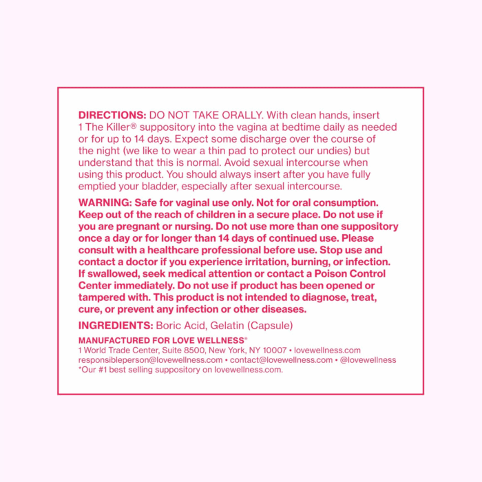 the Killer & Flora Power | Vaginal Suppository Duo with Probiotics, Vitamin C & Boric Acid for Vaginal Health | Vaginal Suppositories for Healthy Ph Balance & Vaginal Odor Control - Image 4