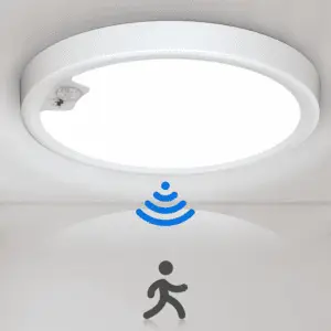 Motion Sensor Ceiling Light Wired, LED Flush Mount Ceiling Light Fixture 18W/1600LM, Motion Sensor Light Indoor for Stair Closet Porch Hallway Laundry, Time Dimmable Ceiling Lights 3000K/4000K/6000K