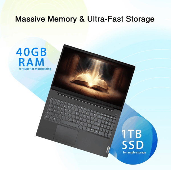 V15 Business Laptop | Intel Pentium N6000 4-Core Processor | 15.6 FHD (1920 X 1080) | 40GB RAM | 1TB Pcie SSD | Anti-Glare | Wifi-6 | Military Durability | Ethernet RJ-45 | Windows 11 Pro - Image 4