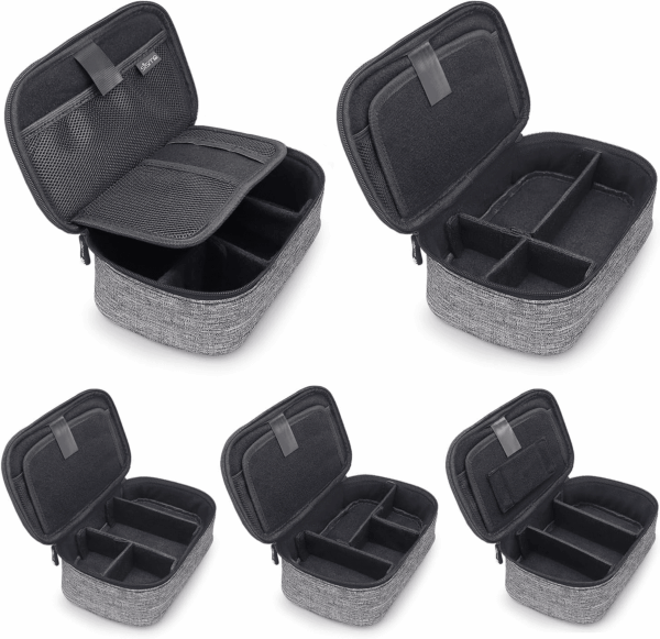 Travel Cords Organizer Electronics Tech Accessories Case Small Carrying Bag for Charging Cables Adapter USB Plugs Power Cords Leads - Grey 1680D Fabrics - Image 3