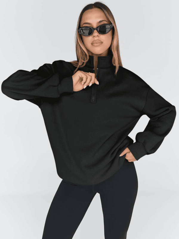 Womens Oversized Sweatshirts Fall Fashion Hoodies Half Zip Pullover Long Sleeve Shirts Clothes Outfits - Image 2