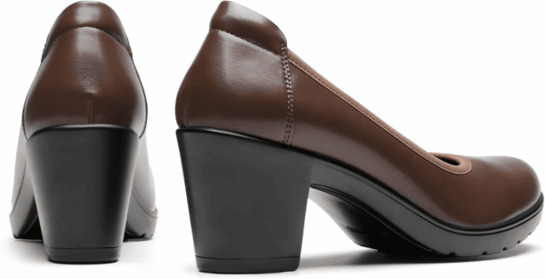 Women'S Chunky Closed Toe Low Block Heels Work Pumps Comfortable round Toe Dress Wedding Shoes - Image 7