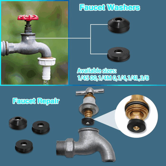 233 Pcs Plumbing and Faucet Washers Assortment Kit for Assorted Spigot Water Hose Bib outside Garden Faucet Splitter Gasket Leak Plumbes Valve Stem Worn Out Repair - Image 3