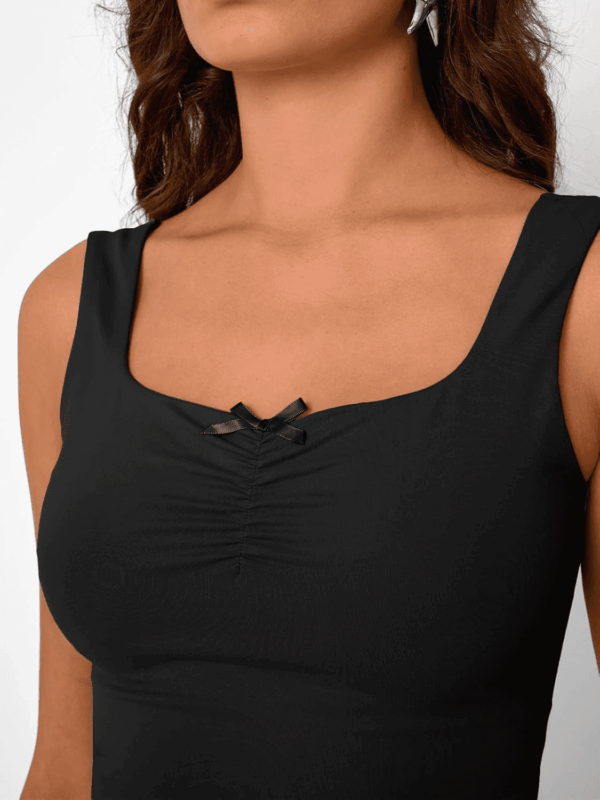Going Out Tops for Women Y2K Summer Teen Girls Cute Crop Tank Top Square Neck Basci Bow Clothes 2025 Camisole - Image 5