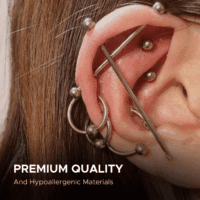 156PC Body Piercing Kit - 14G 16G 18G 20G - Belly Ring Nose Septum Tragus Ear Cartilage Industrial - Horseshoe Ring Hoop Barbell Stud Spike - Random Mix Jewelry - Image 5