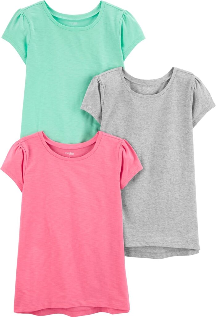 Girls' Short-Sleeve Shirts and Tops, Pack of 3