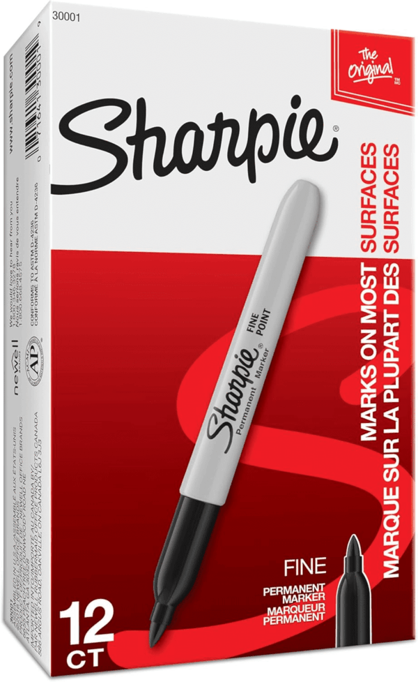 Permanent Markers Set, Quick Drying and Fade Resistant Fine Point Marker for Wood, Plastic, Paper, Metal, and More, Drawing, Coloring, and Poster Marker , Black, 12 Count - Image 9