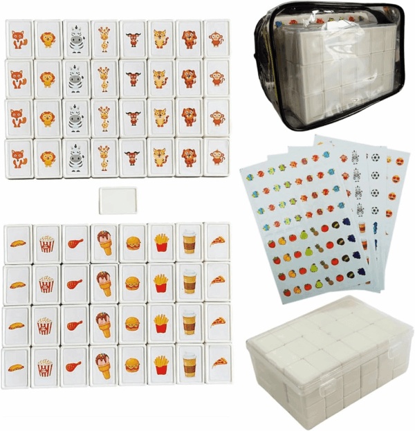 Seaside Escape Game Blocks 65 Tiles, Mahjong Tile Game, Sea Side Escape Tiles, 30Mm in ABS Plastic Material Seaside Excape Game Set with 4 DIY Stickers - Image 2